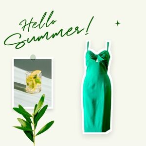 Flirty Elegance: Dress the Population Eve Midi Dress in Jade Green (M)